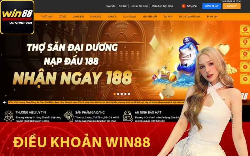 Chi tiết điều kiện điều khoản WIN88 tặng 88k 
